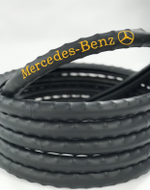 Оплетка на руль 44-46 круглая КОЖА с вышивкой цвет черный MERCEDES