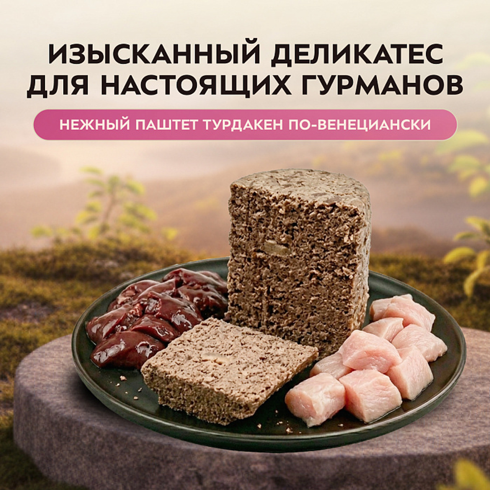 Влажный корм консервы для собак всех пород Деликатес "Фегато по-венециански" паштет из телятины с печенью Мнямс 0,4кг 12 шт