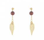 Серьги листья Ester Bijoux Лист F715C-G BR