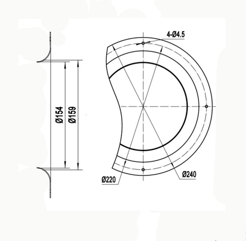 Диффузор для центробежного вентилятора диаметр 220 мм., аналог 09609-2-4013 ebmpapst