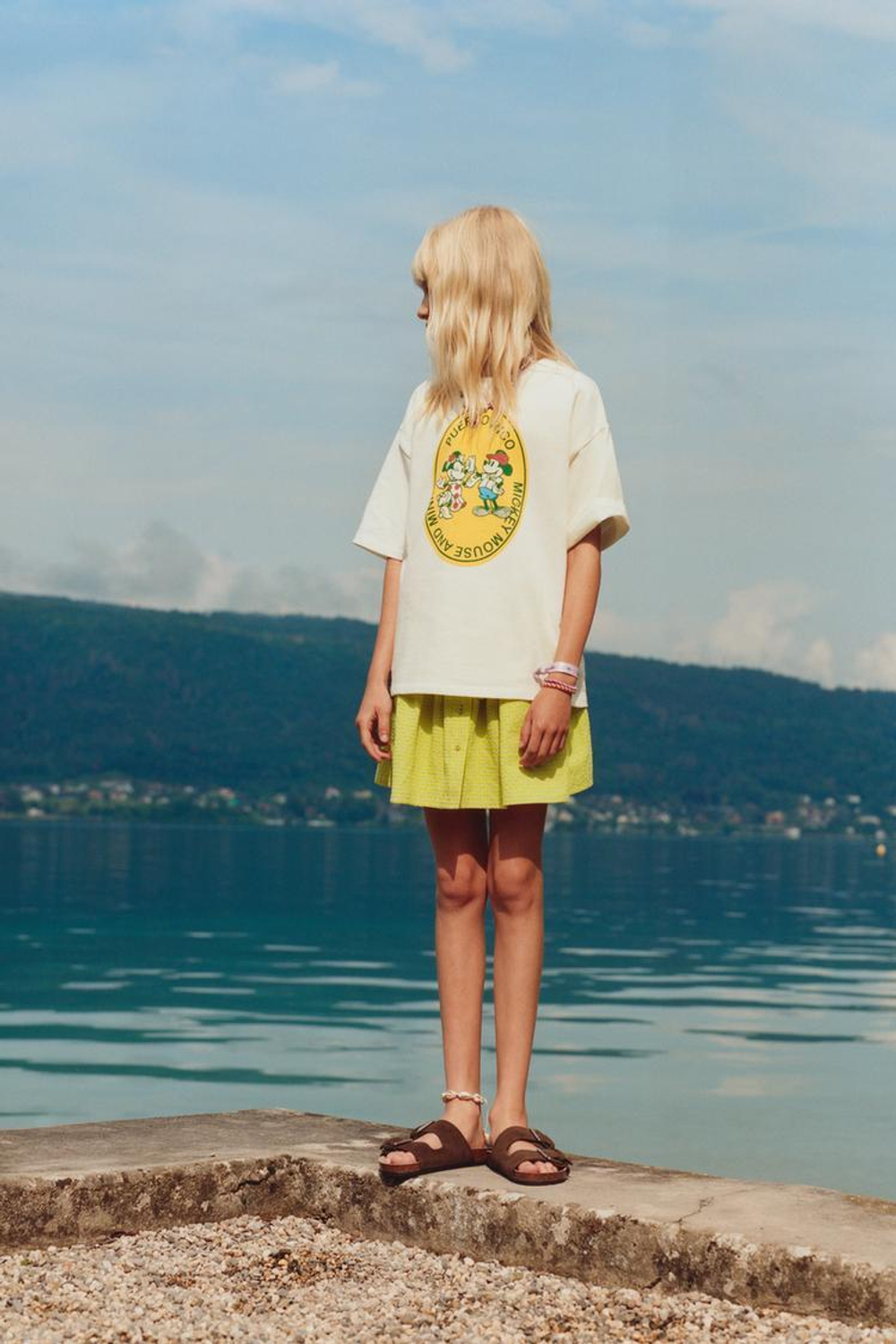 ZARA ЮБКА-ШОРТЫ В КЛЕТКУ ВИШИ, НЕОНОВО-ЖЕЛТЫЙ