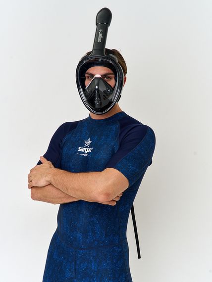 Маска полнолицевая Sargan Планета океан 2.0 черный/черный