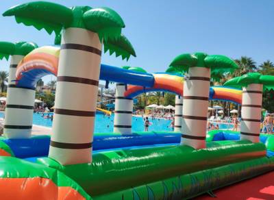 Водная горка с бассейном «Пальмовый рай», 15×4×6,8 м