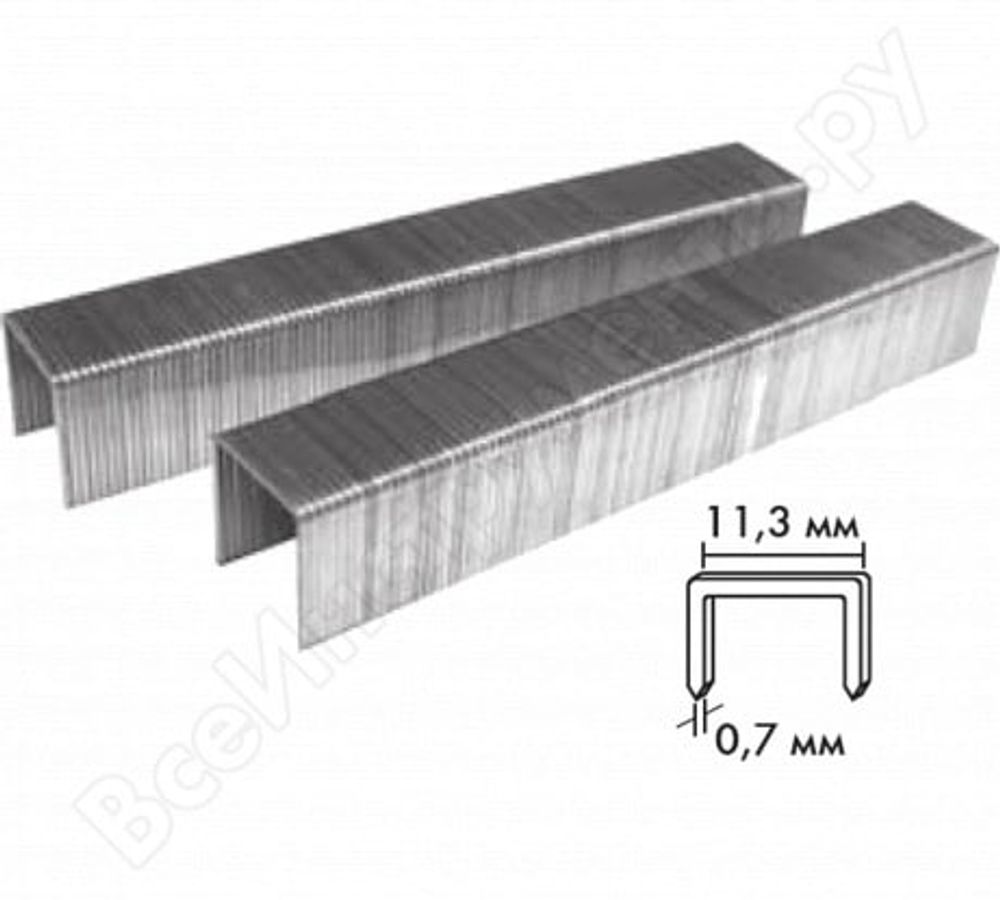 Скобы, тип 53, 12мм, 1000шт, для степлера, БИБЕР, 85819 ---