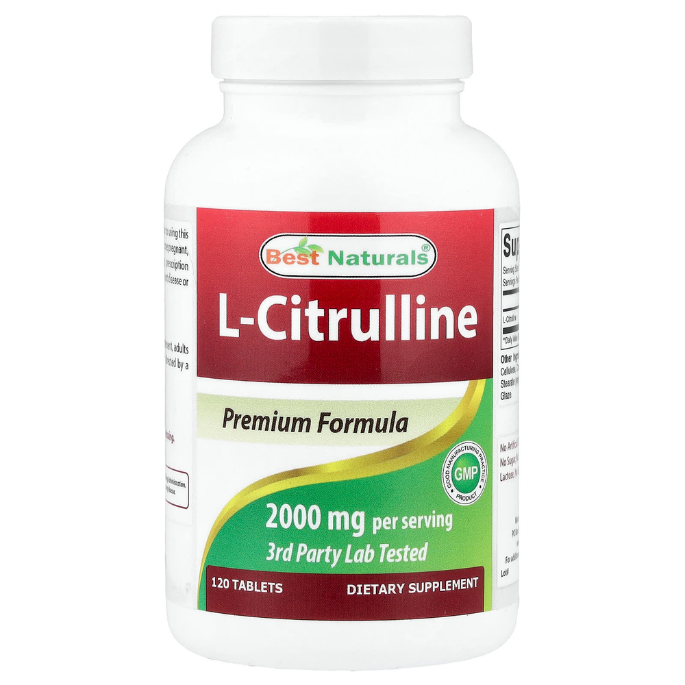 Best Naturals, L-цитруллин, 120 таблеток (1000 мг в каждой таблетке)