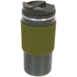 Термокружка 450мл «Стиль» с силиконовой вставкой, цвет зеленый