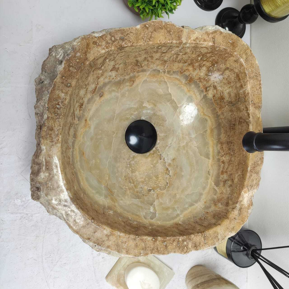 Раковина из оникса Erozy Green EO-60717 38*38*15