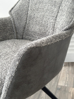 Стул М-City DISAUR Brevis поворотный на 180 градусов, Xd841-16 Серый, букле, Gino-457 Серый, ткань, Черный