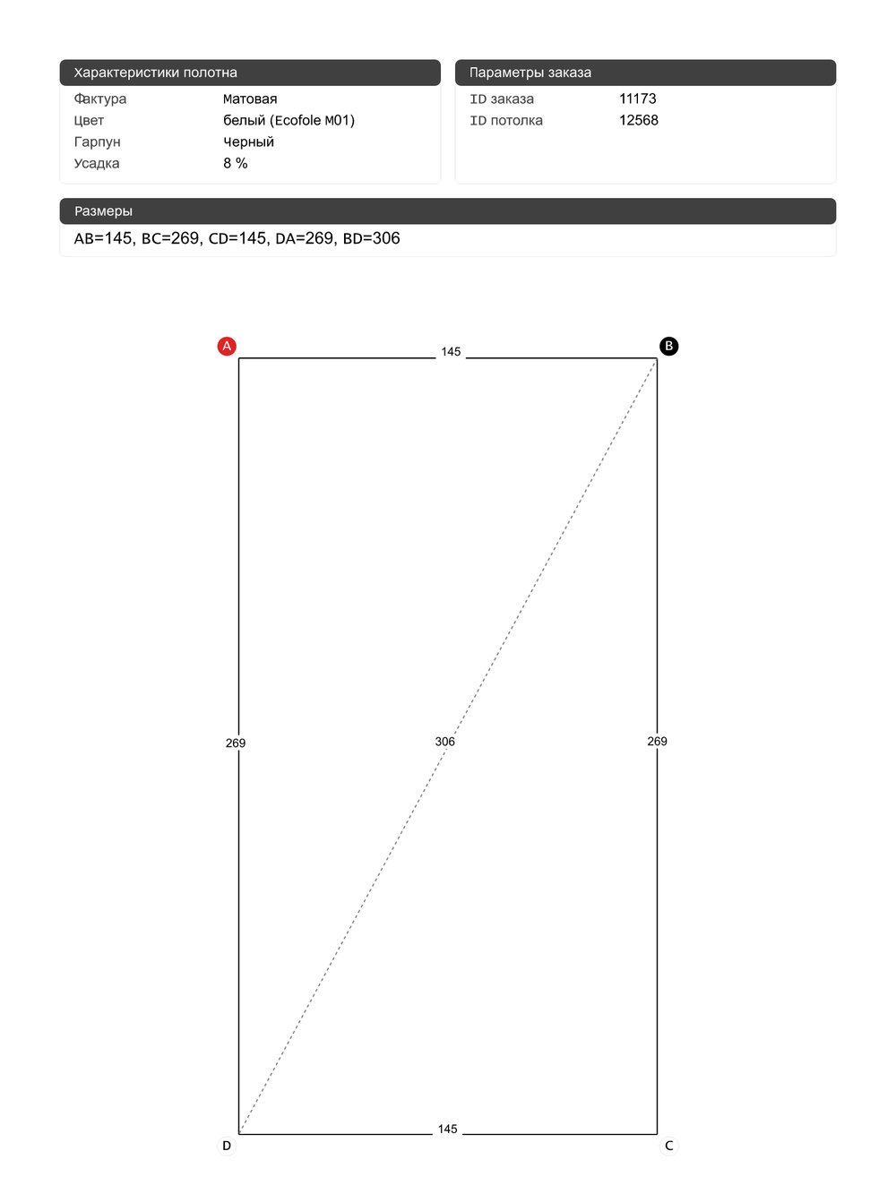 Натяжные потолки: 18.5 м2, 11.2 м2, 3.9 м2