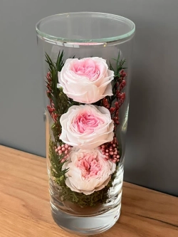 натуральные кустовые пионы в стекле, вакуум*