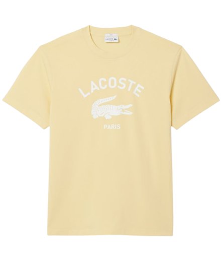 Теннисная футболка Lacoste Signature Print Cotton - yellow