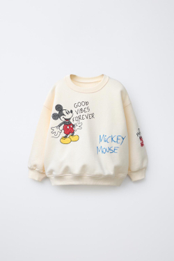 ZARA ТОЛСТОВКА MICKEY MOUSE © DISNEY, ЭКРЮ
