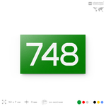 Номер на дверь 748, табличка на дверь для офиса, квартиры, кабинета, аудитории, склада, зеленая 120х70 мм, Айдентика Технолоджи