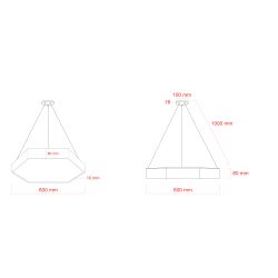 Светильник LED ЭРА Geometria SPO-121-W-40K-038 Hexagon 38Вт 4000K 4000Лм IP40 600*80 белый подвесной драйвер внутри | Декоративные светильники Geometria