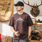 Футболка для мужчин с короткими рукавами вышивка Ri zhao Jing han. Плотность хлопка 230g