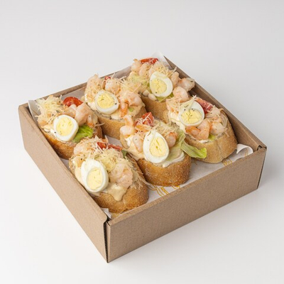 Сет брускетт "Цезарь" с креветками