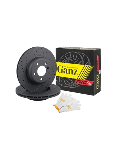 Диск тормозной передний перфорированный PRO-LINE с покрытием комплект BMW 5 F10/F11/F18 GANZ GIJ06077S