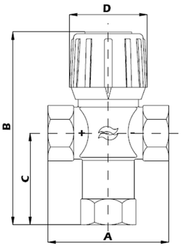 Термостатический клапан Watts Aquamix AM 62C 42-60 °С (3/4" ВР, KVS 1,9, 4 точки водоразбора)