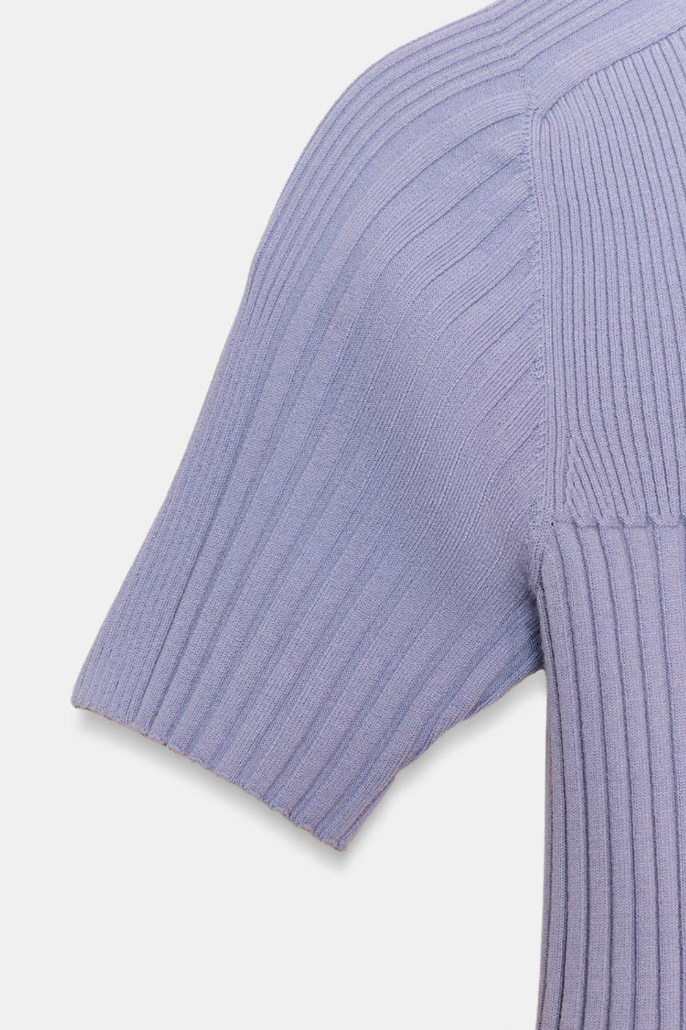 ZARA УКОРОЧЕННЫЙ ТОП В РУБЧИК, СИРЕНЕВЫЙ