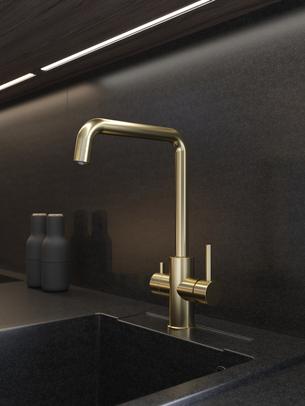 Смеситель для кухни Domaci Ливорно D8652GM матовое золото