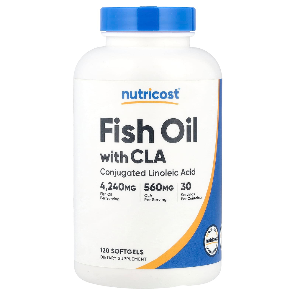 Nutricost, Рыбий жир с КЛК, 120 капсул