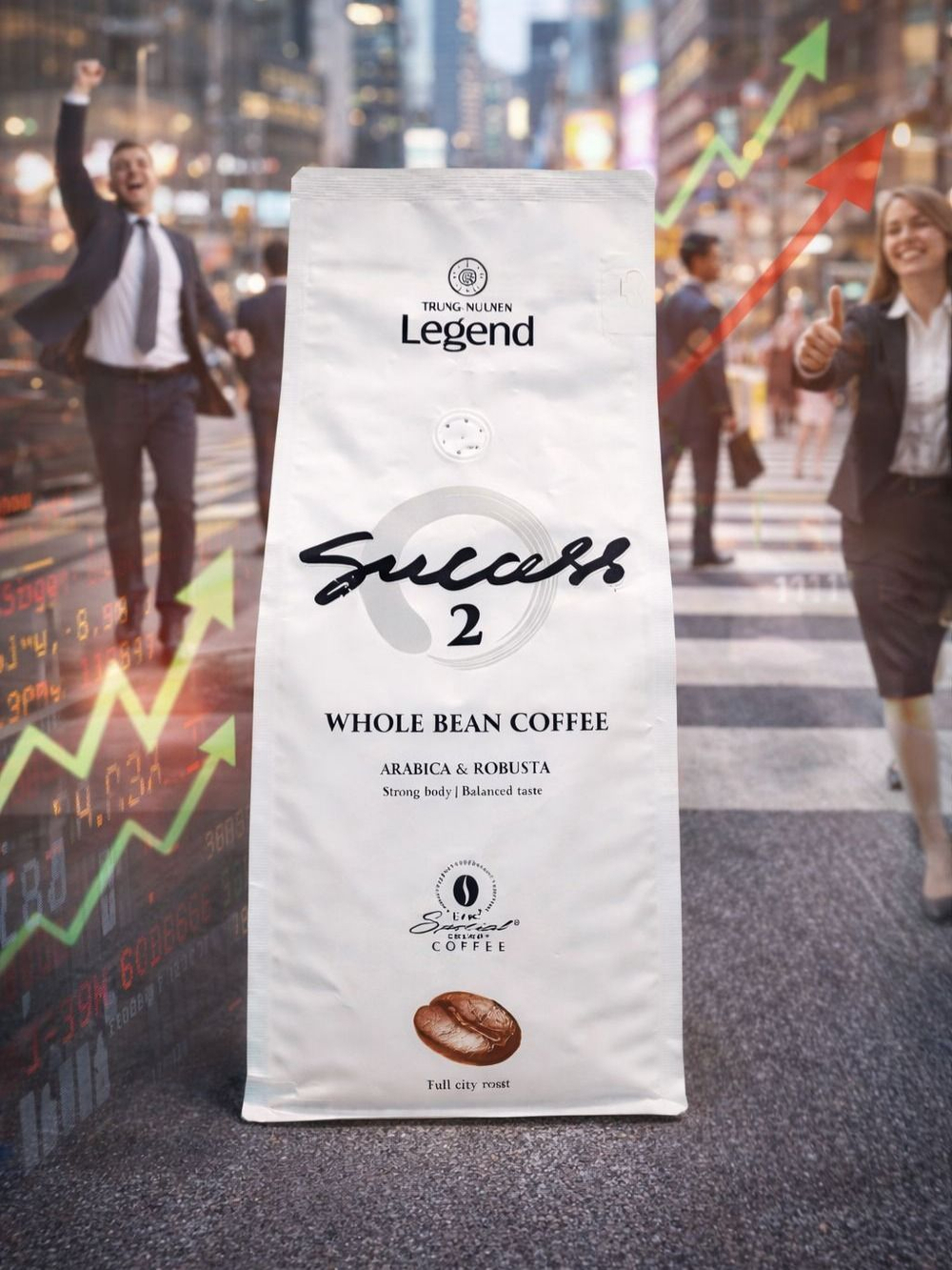 Вьетнамский зерновой кофе темный крепкий Trung Nguyen Legend Success №2 (Успех 2), 1000 г