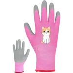 Перчатки нейлоновые детские «Little gardener-Котик» с полиуретановым покрытием полуоблитые, розовые M р-р ДоброСад