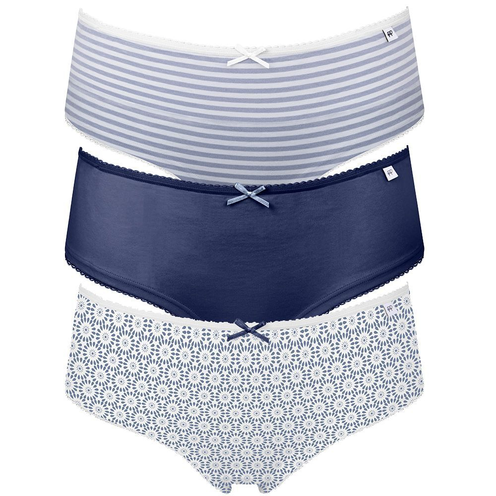 Набор из 3 сине-белых трусиков-шортиков Alice (Размер: S) (Цвет: синий с белым)