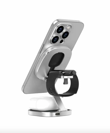 Беспроводное зарядное устройство MangoTek WL031 3in1 Серебристый