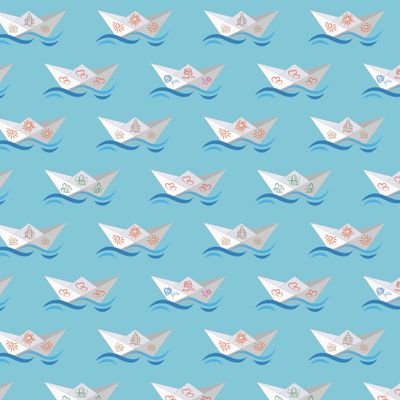 Бумажные кораблики на волнах.