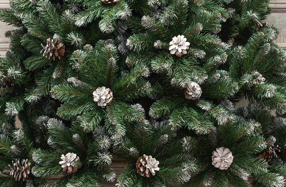 Большая елка с шишками «Снежная королева» (Пвх) от 3 м до 5 м