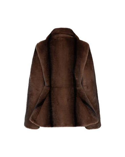 CARELLI КОРОТКОЕ ПАЛЬТО, ТЕМНО-КОРИЧНЕВЫЙ