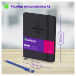 Ежедневник недатированный, А5, 136л., кожзам, Berlingo "Color Zone", черн. срез, с резинкой, черный