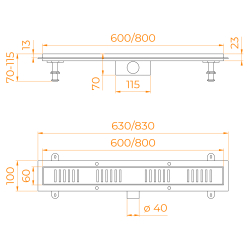Душевой трап RGW SDR-34B (800)