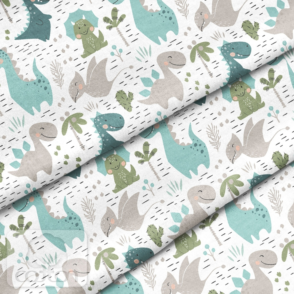 Отрез хлопка "Зеленые динозавры"