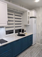 Компактная кухня - Классика в бело-синих тонах