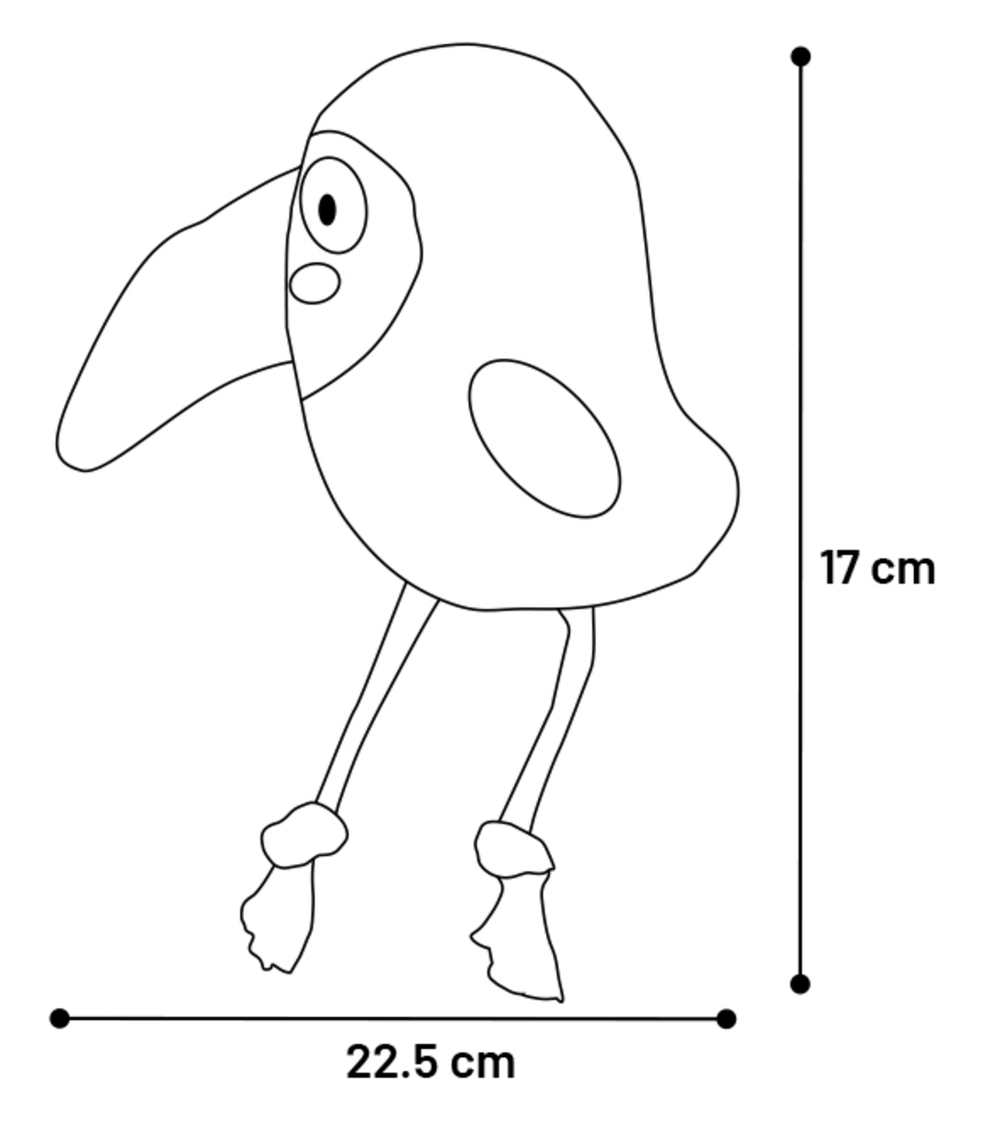 Игрушка для собак Птичка, 22,5 х 6,5 х 17 см, плюш, чёрный, Flamingo