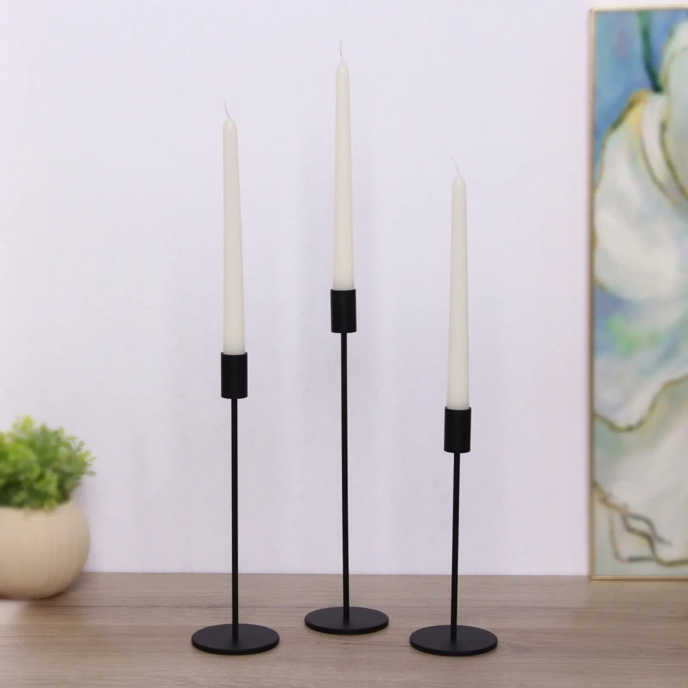 Подсвечники «IDEAL» 22 /27/32 см (набор 3 шт), Черный