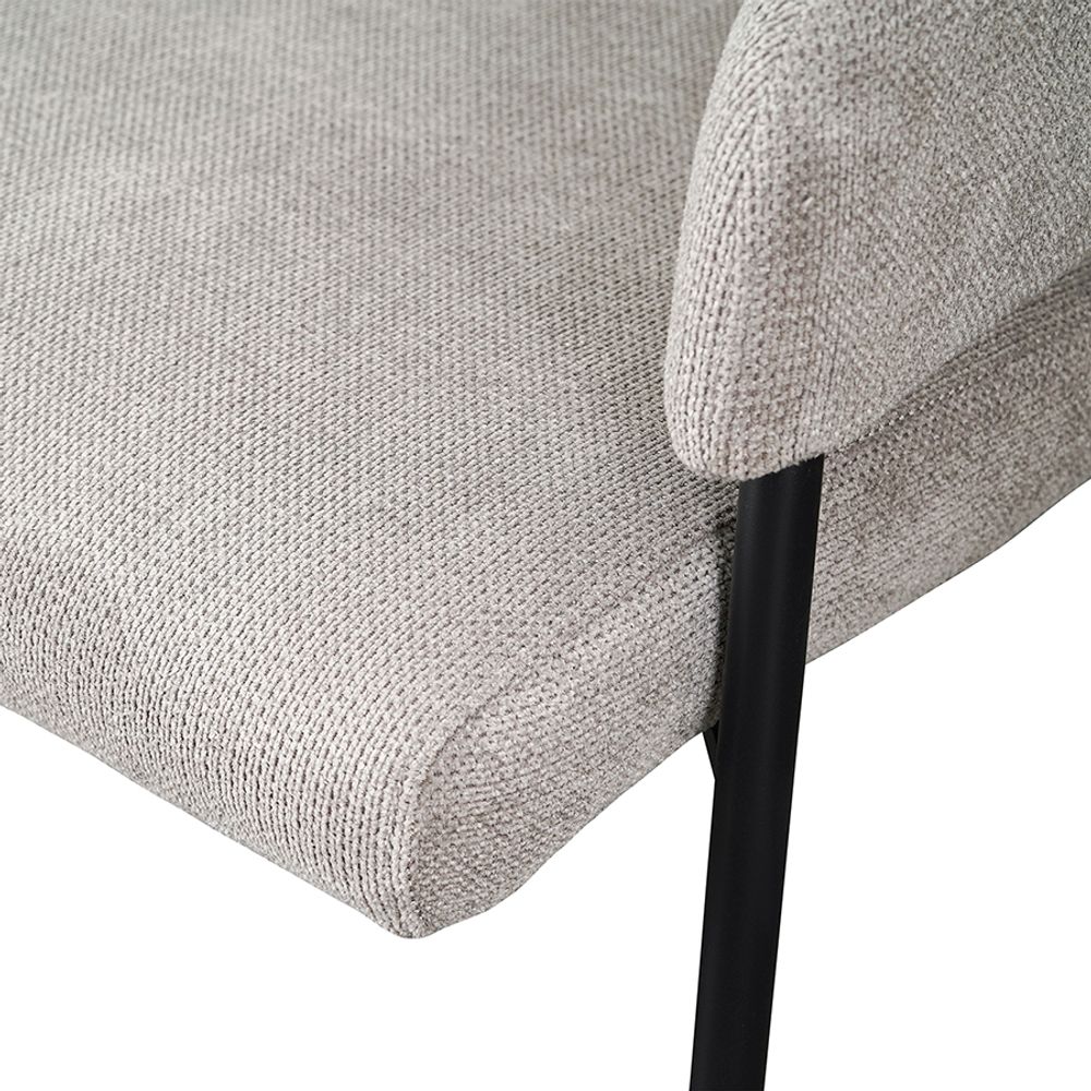 Кресло Wendy, фактурный шенилл, серое