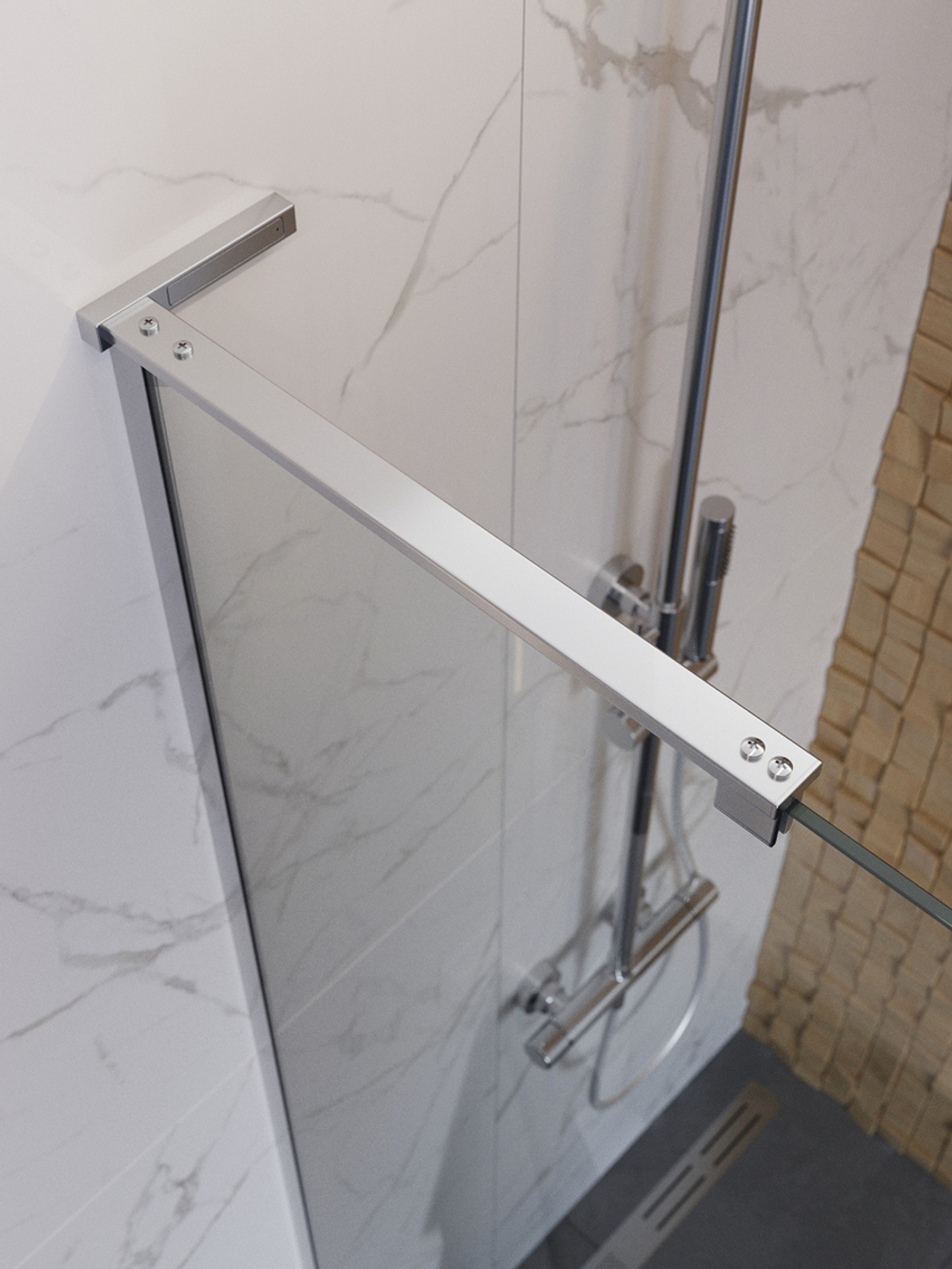 Душевая перегородка BelBagno UNO-L-1-TB-70-C-Cr профиль хром, стекло прозрачное