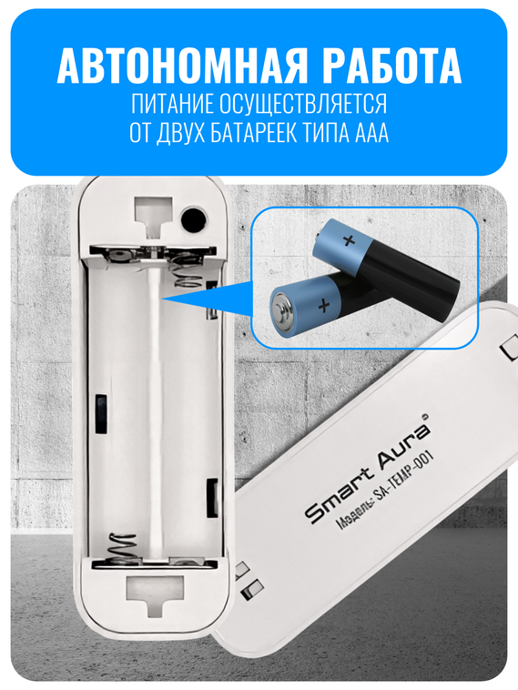 Умный Wi-Fi датчик температуры и влажности Smart Aura