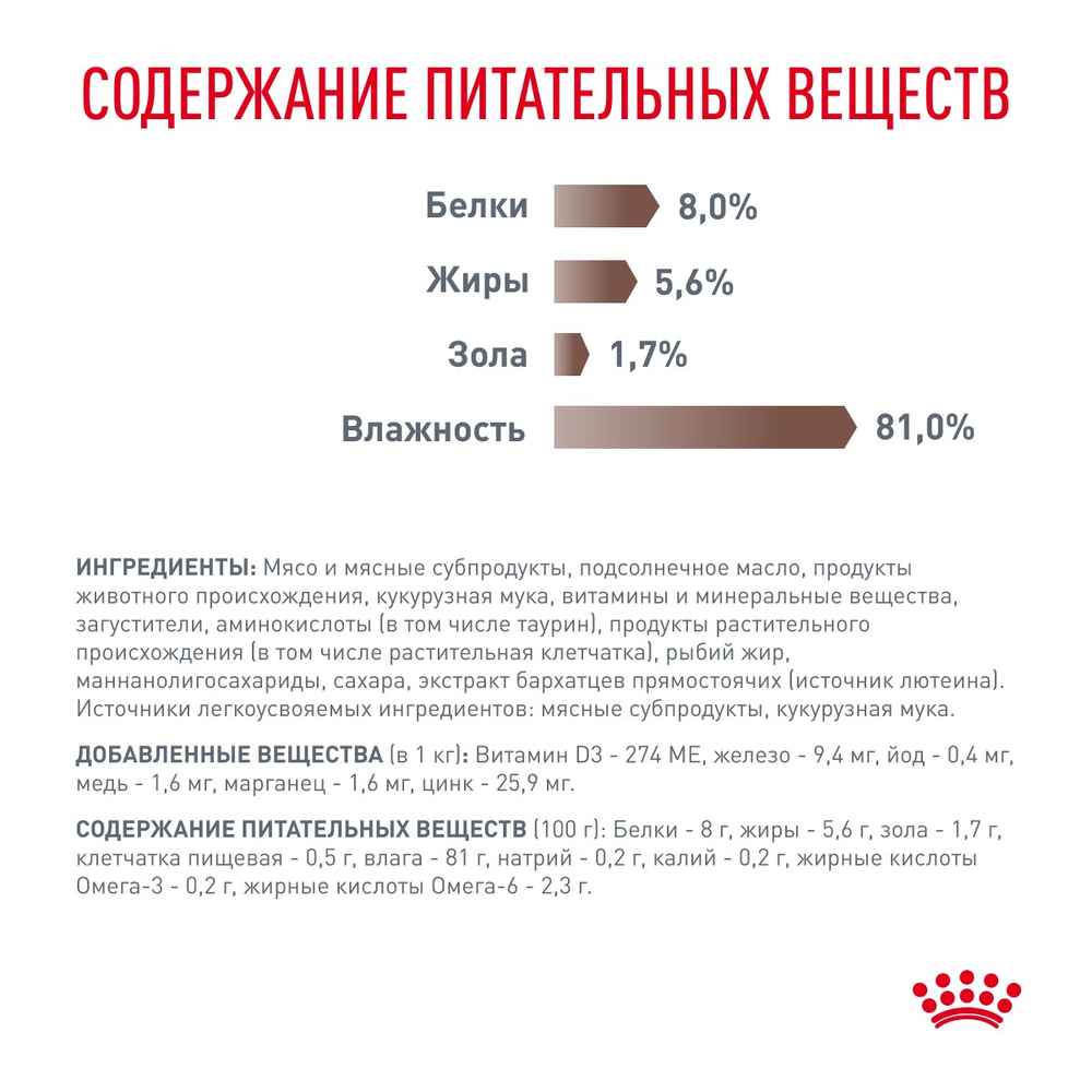 Royal Canin Gastrointestinal Гастроинтестинал Корм влажный диета для взрослых кошек при расстройствах пищеварения 85г
