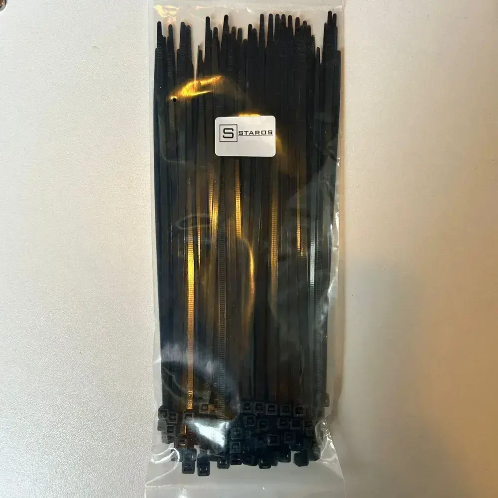 Стяжки нейлоновые кабельные, хомуты пластиковые для кабеля 3,6 х 200мм усиленные