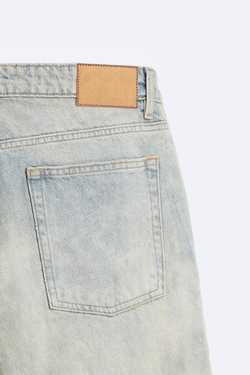 ZARA ДЖИНСЫ STRAIGHT-LEG, ЗЕЛЕНОВАТО-СИНИЙ