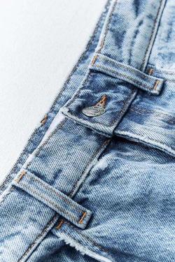 ZARA ДЖИНСЫ Z1975 SLIM С ВЫСОКОЙ ПОСАДКОЙ, ВЫЦВЕТШИЙ СИНИЙ