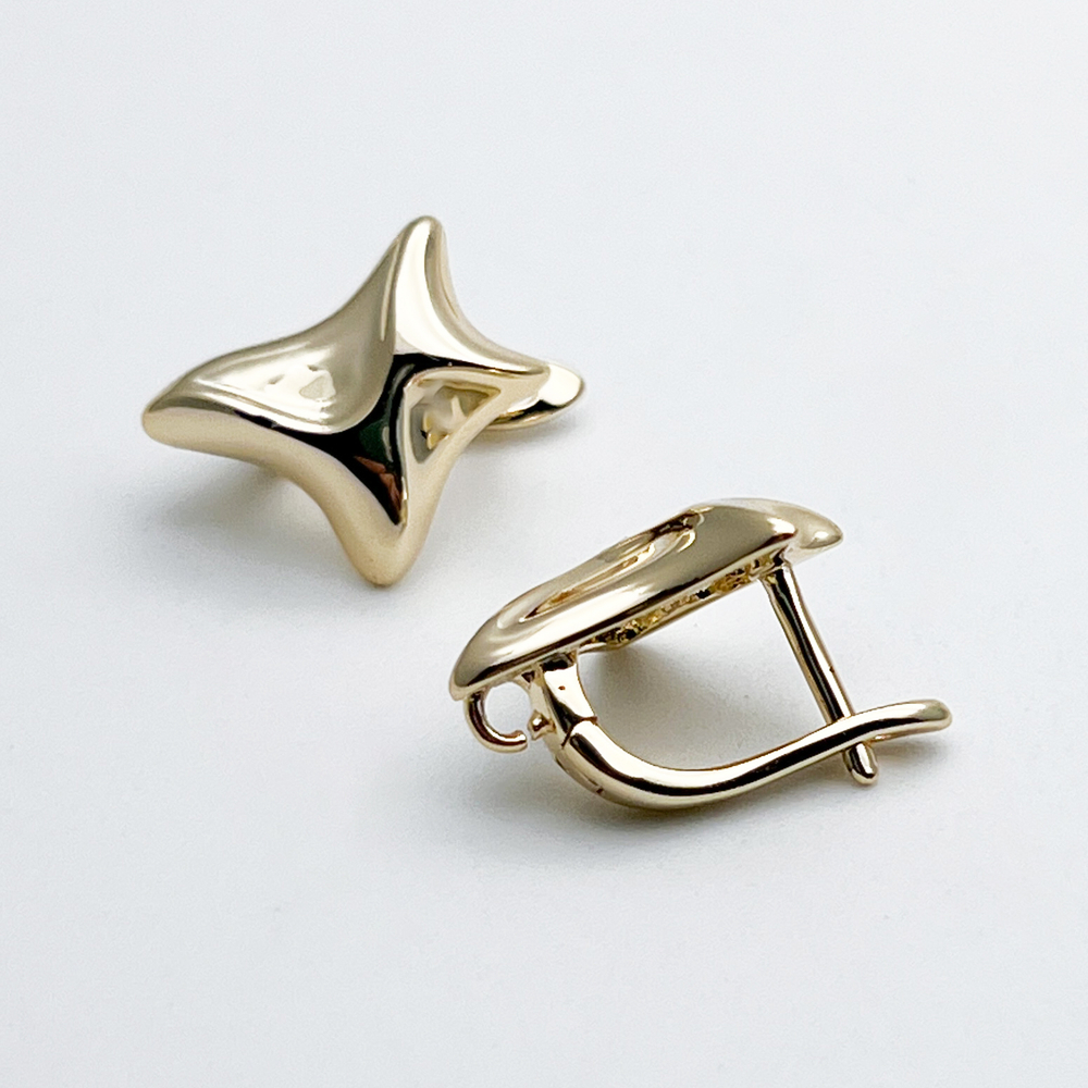 Ювелирные швензы с позолотой, размер 16,5*14 мм, цена за пару