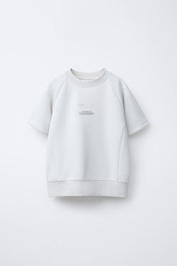 ZARA ТОЛСТОВКА В СПОРТИВНОМ СТИЛЕ С КОРОТКИМИ РУКАВАМИ, ЭКРЮ