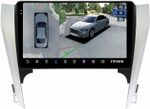 Магнитола Toyota Camry 50 2011-2014 (рамка серебристо-черная 10) - Teyes CC3-2K-360 на Android 10, 2K QLED, 6Гб+128Гб, CarPlay, 4G SIM-слот, 4 камеры в комплекте