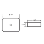 Раковина-чаша Azario 510х405х110 накладная, прямоугольная, матовый белый (AZ-2178-MW) 145303