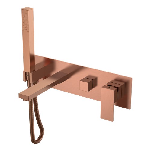 Смеситель для ванны встроенный Qubic Copper Brushed